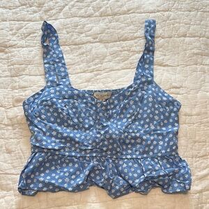 Blue Floral Women's Crop Top